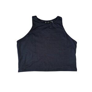 Efan Black High-Neck Sleeveless Crop Top XL Yoga Gym Athletic‎ Sports Stretch